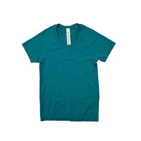 Lululemon teal short sleeve swiftly tech waist length - size 2 - Picture 2 of 6